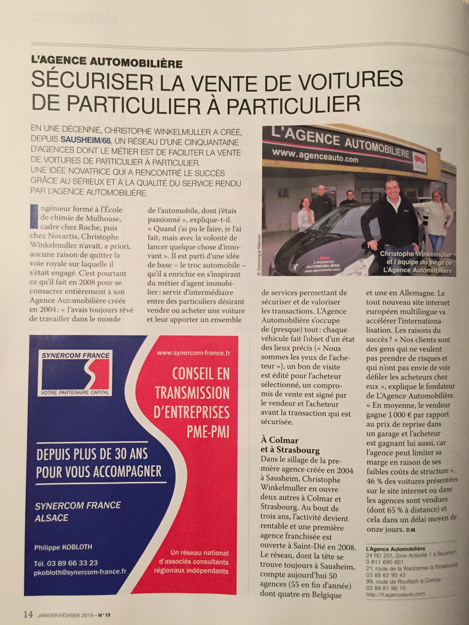 L'Agence Automobilière dans le magazine Point Echo des CCI