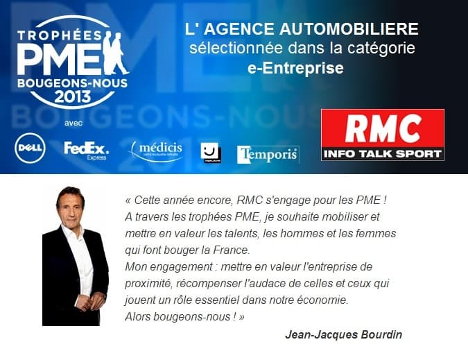 L'Agence Automobilière aux trophées PME 2013 sur RMC