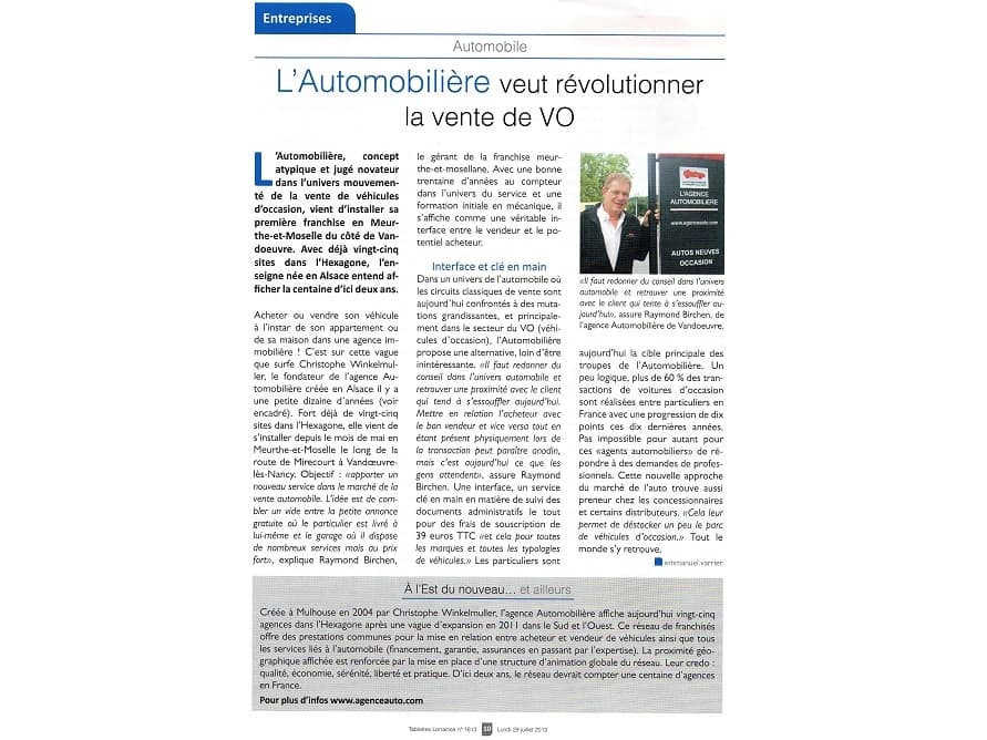 article dans les tablettes lorraines