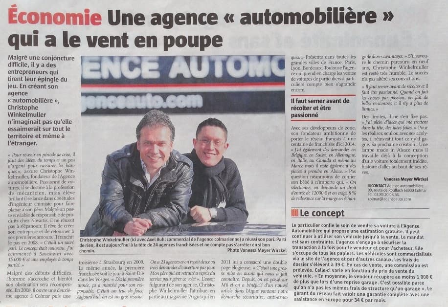 Article Agence de Colmar