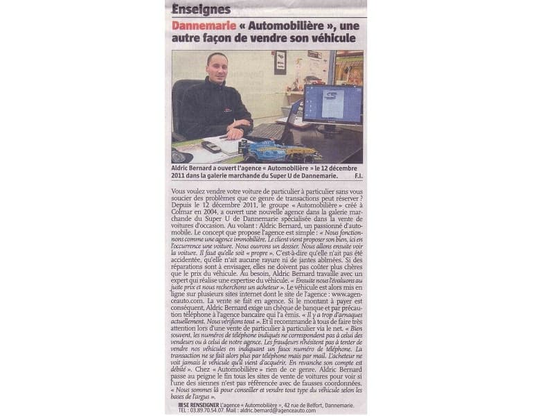 article agence automobilière de Dannemarie
