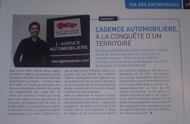 article dans le magazine Economie en sud Alsace