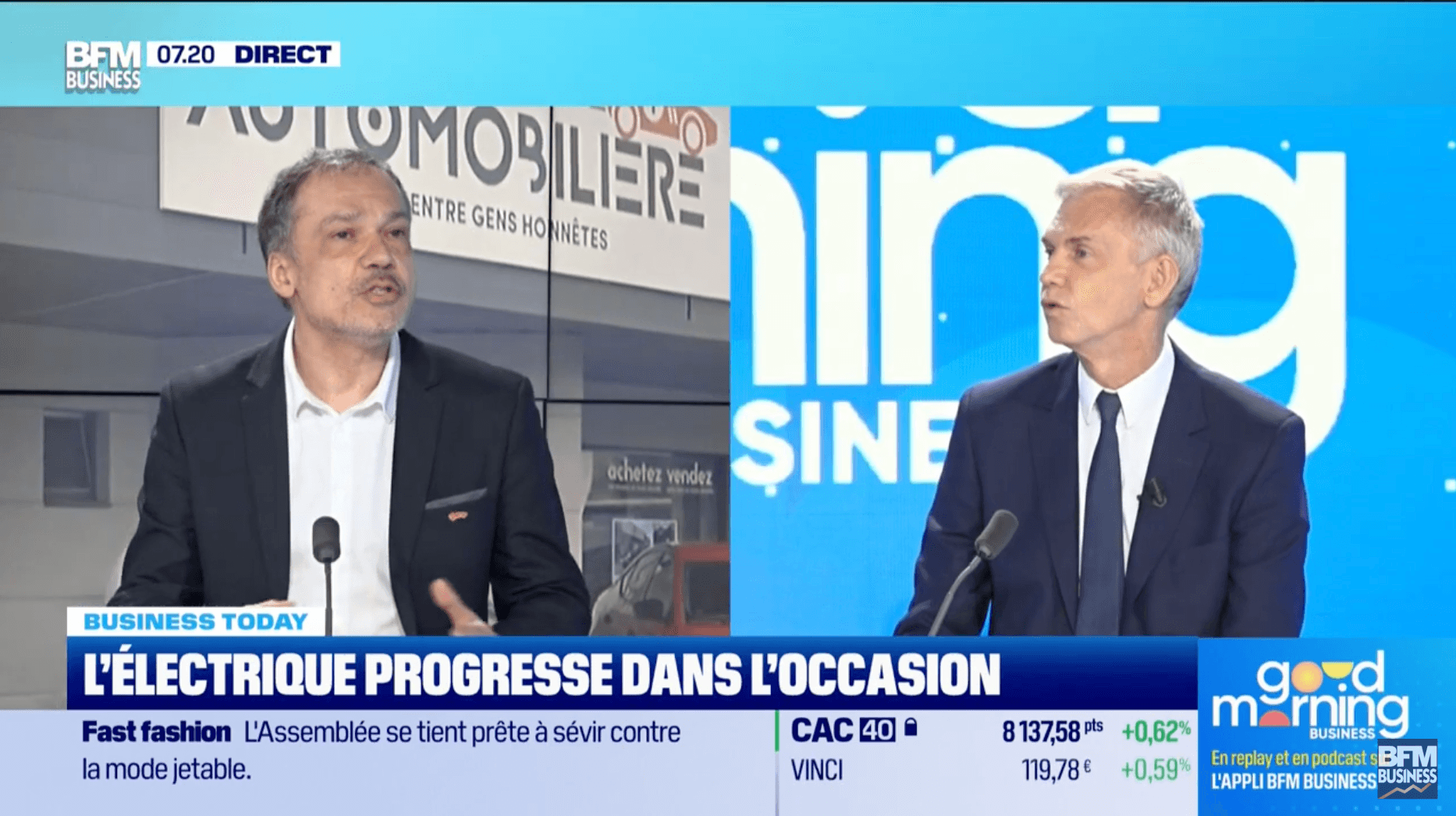 Christophe Winkelmuller est sur le plateau TV de Good Morning Business