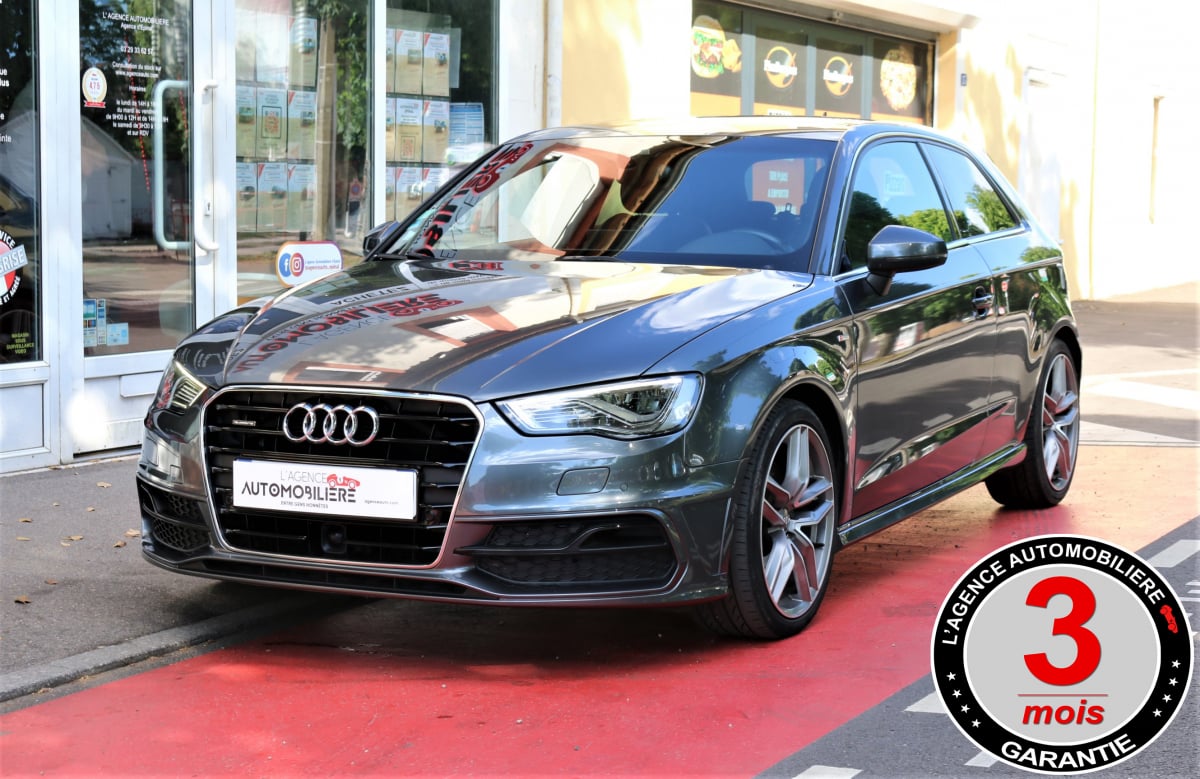 Audi A3 2.0 TDi Quattro 184 S Line Plus S-Tronic 6 3P (Gris Daytona, Caméra, Volant Méplat...) — 1