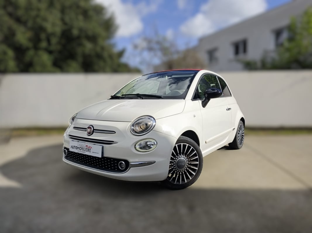 Fiat 500C Cabriolet 1.2 70 ch FINITION CLUB GPS CUIR NOIR CAPOTE ROUGE MÉTÉORITE Garantie 12 mois — 1