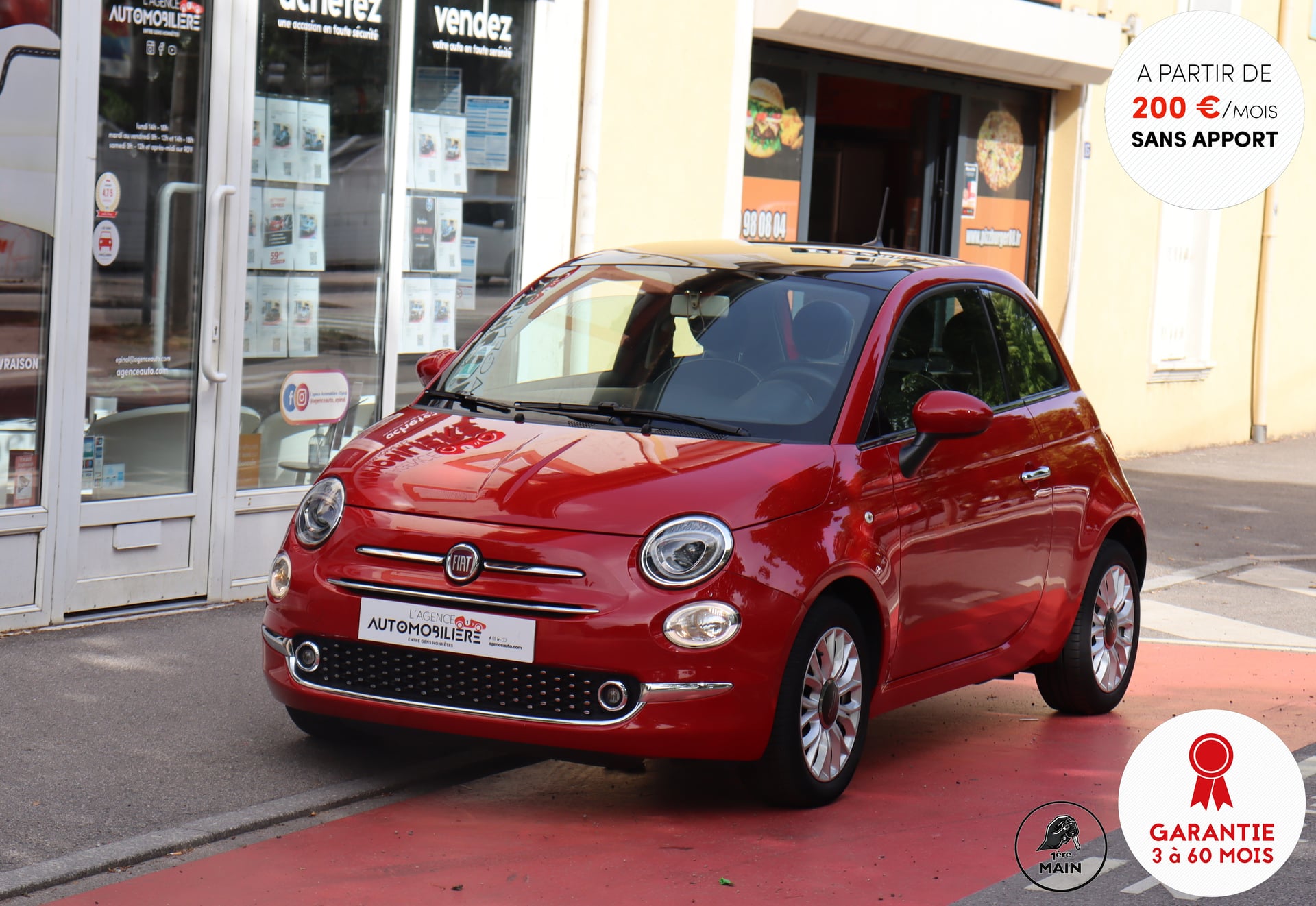 Fiat 500 III 1.2 MPi 69 Lounge (Toit panoramique, GPS, Climatisation) — 1
