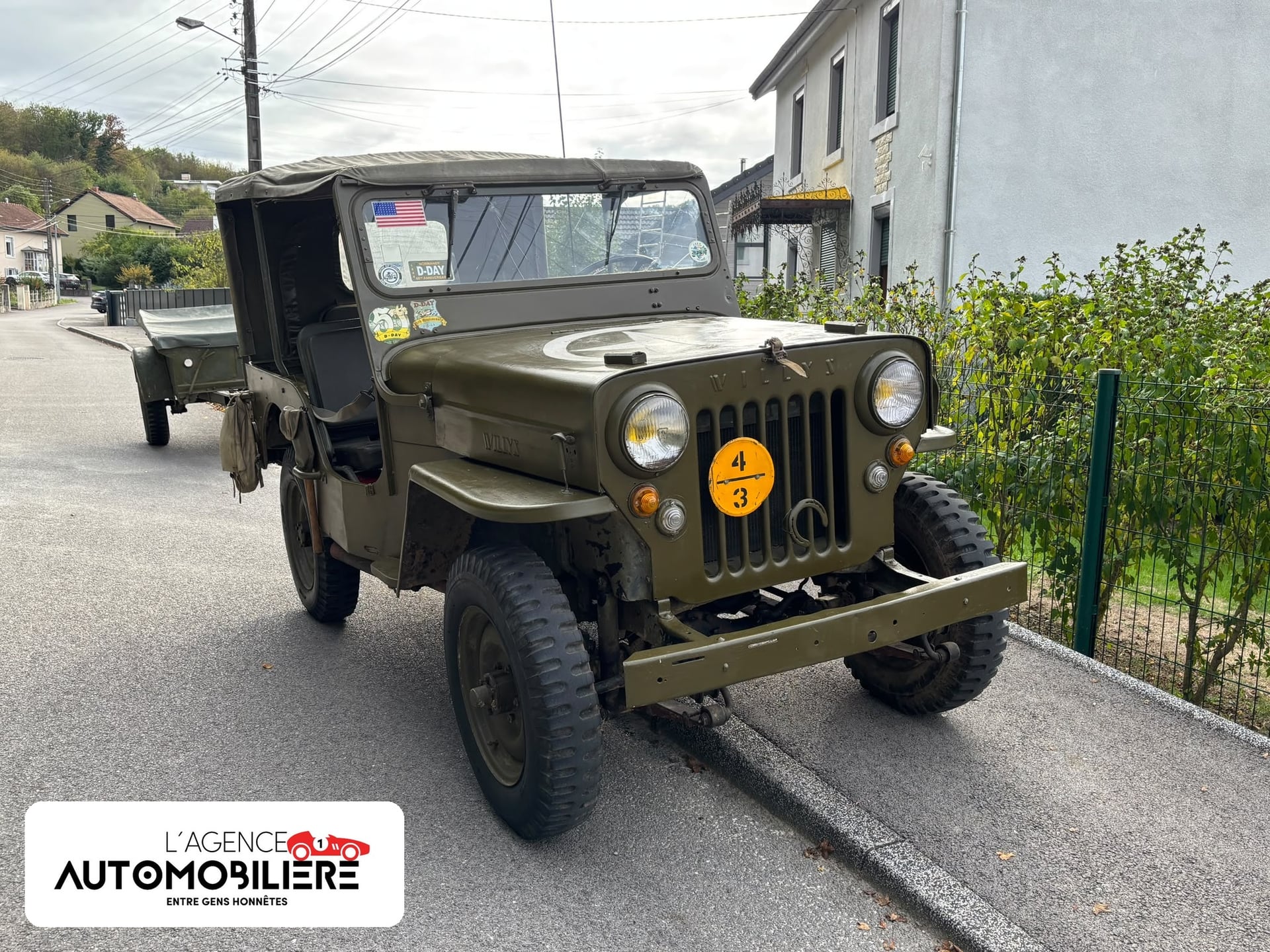 Hotchkiss JH101 Willis - 13 cv - Remorque fournie