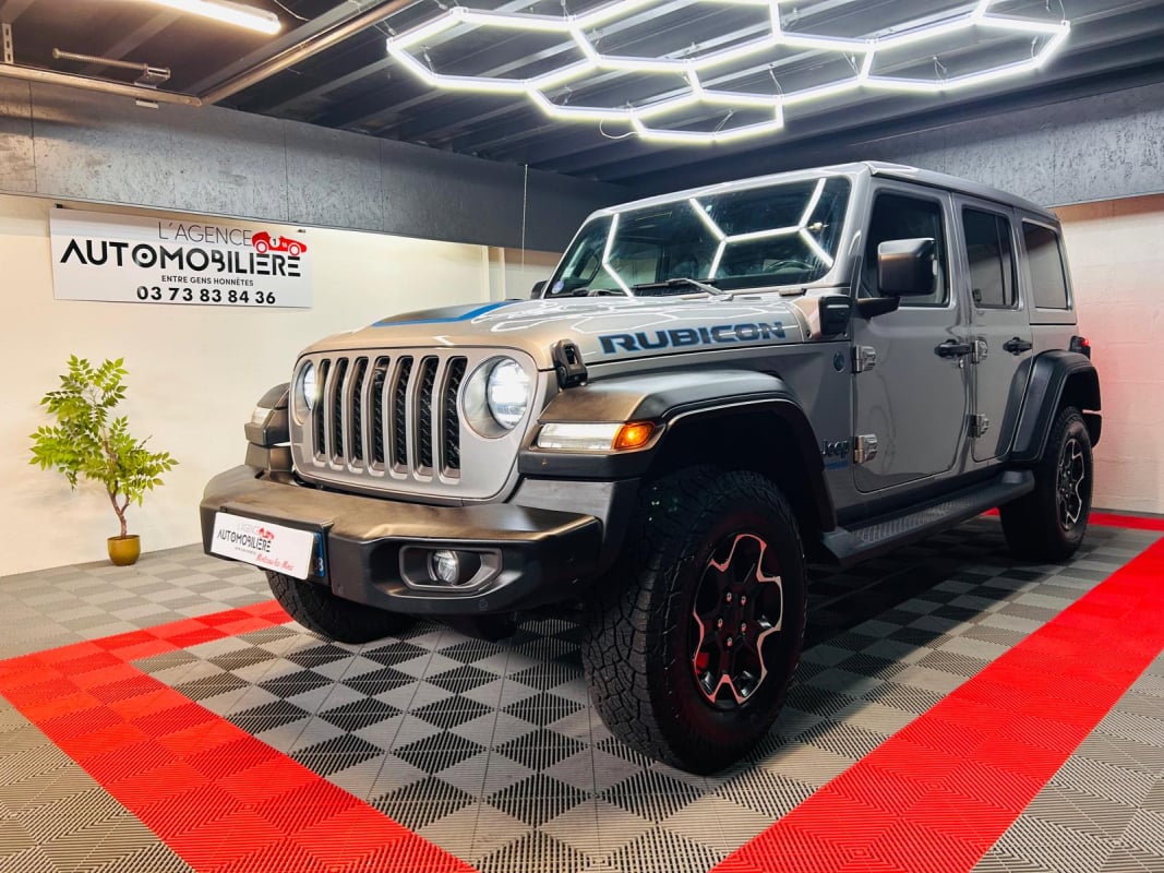 Jeep Wrangler Unlimited Rubicon JL Unlimited 4xe 380cv – Toit Ouvrant électrique – Marchepieds Rares – Suivi Jeep – 62 000 km — 1
