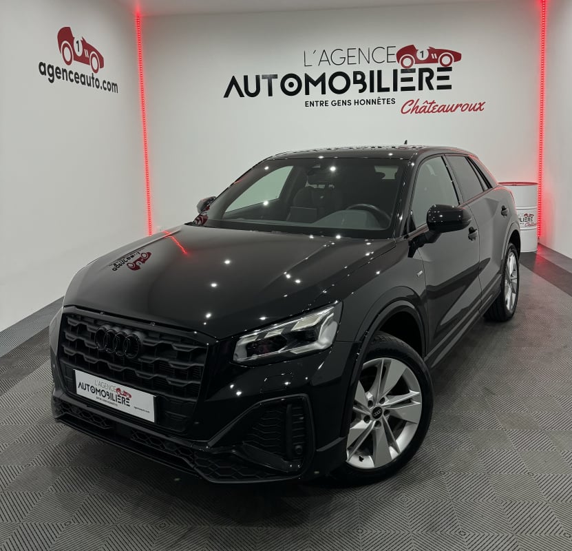 Audi Q2 S-LINE PLUS 35 TFSI 150CV S-TRONIC 7 I-COCKPIT/KEYLESS/SIEGE CUIR-TISSU CHAUF/HAYON ELEC/CARPLAY/PK BLACK/FX MATRIX LED/1ère MAIN