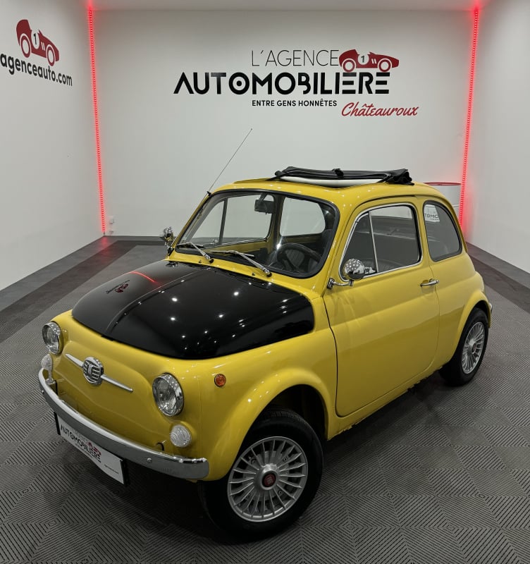 Fiat 500 R 595cm3 MOTEUR + BOITE SYNCHRO + EMBRAYAGE= NEUF/RENOVATION COMPLETE/CAPOTE NOIR/SIEGES CUIR NOIR/JTES ALU/ECHAPPEMENT INOX — 1