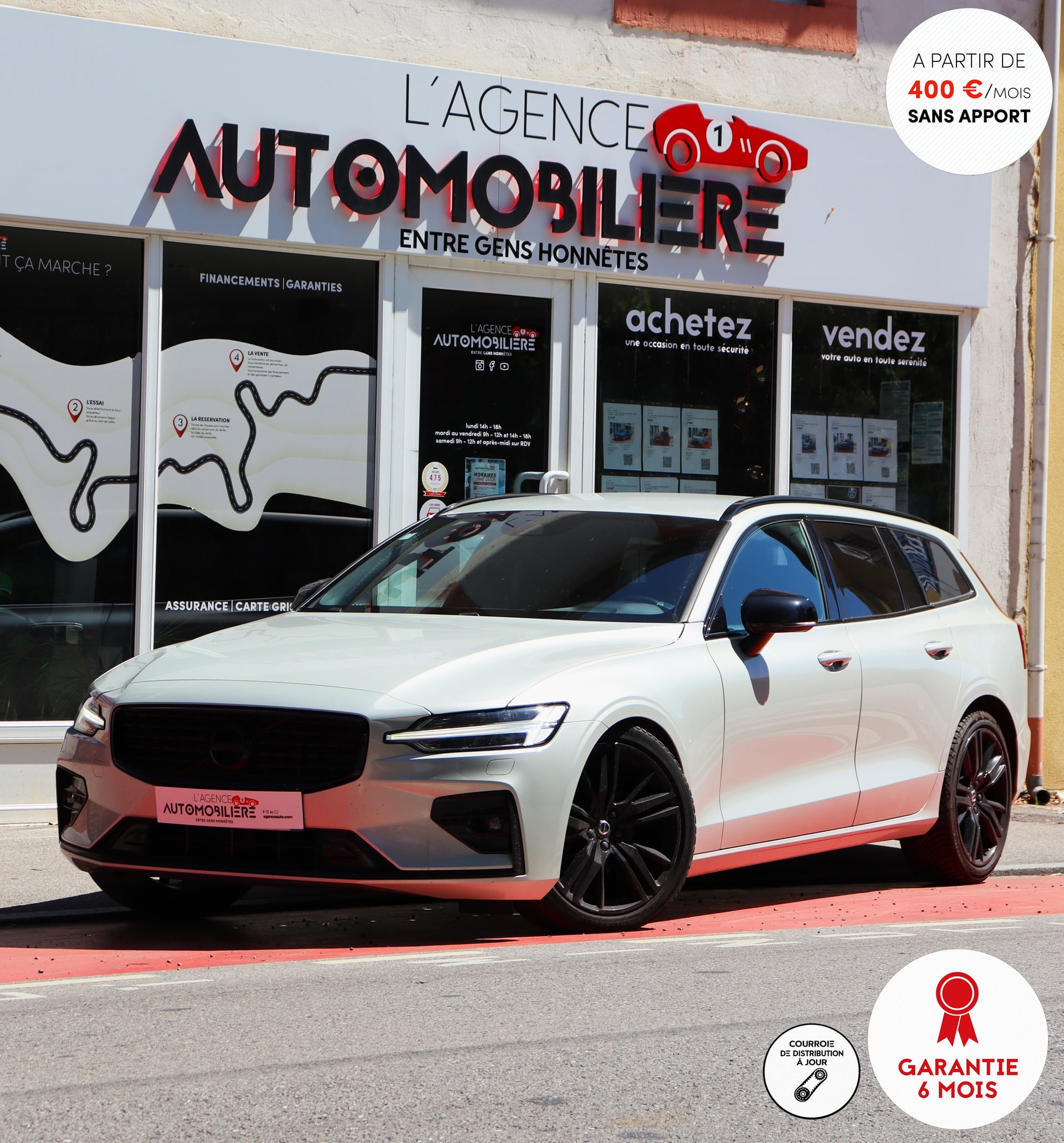 Volvo V60 D3 150 R-Design BVM (Harman & Kardon, Kit distribution à jour)